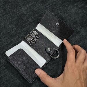 Coach Black Leather Key Holder